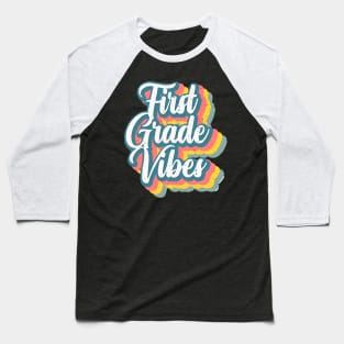 Retro First Grade Vibes Baseball T-Shirt